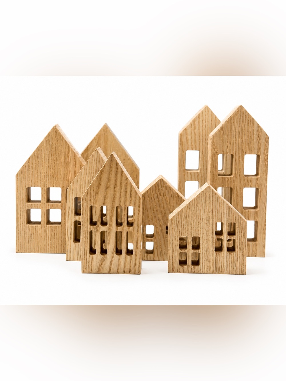 Set of 8 Wooden House Decor Set